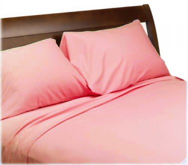 1000TC SOLID FLAT SHEET & PINK COLOR - 100% EGYPTIAN COTTON