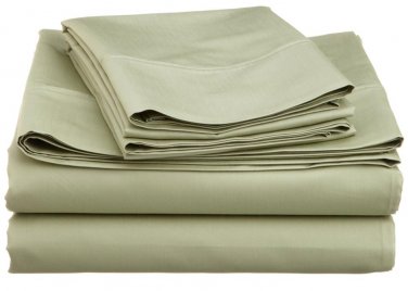 1000TC SOLID FLAT SHEET & SAGE COLOR - 100% EGYPTIAN COTTON