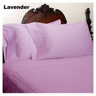 1000TC STRIPE FLAT SHEET & LAVENDER COLOR - 100% EGYPTIAN COTTON