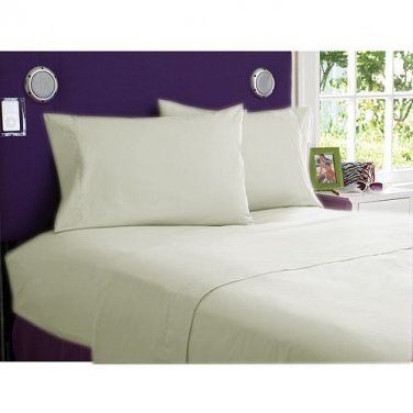 1000TC SOLID FITTED SHEET & IVORY COLOR - 100% EGYPTIAN COTTON