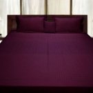 1000TC STRIPE FITTED SHEET & WINE COLOR - 100% EGYPTIAN COTTON