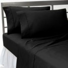 1000TC SOLID BLACK COLOR SHEET SET OLYMPIC QUEEN SIZE - 100% EGYPTIAN COTTON