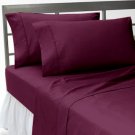 1000TC SOLID WINE COLOR SHEET SET OLYMPIC QUEEN SIZE - 100% EGYPTIAN COTTON