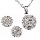 Pave Circle Necklace and Earring Gift Set