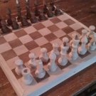 Wooden made-in-prison chessboard 3-in-1 / chess,checkers and backgammon set