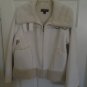 White faux suede Jacket lambswool lining in Excellent Condition