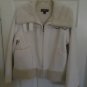 White faux suede Jacket lambswool lining in Excellent Condition