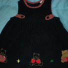 Navy BLUE CORDUROY Plaid trim Jumper by RARE EDITIONS