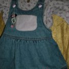 2 item lot GIRLS DISNEY DENIM JUMPER Baby Mickey MINNIE MOUSE Carters Top 12 mos