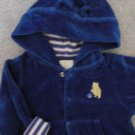 Winnie the Pooh Hoodie  by Disney Blue Velour Classic pooh Sz 6