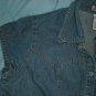 Faded Glory Cap Sleeved Blue Denim Collared Top SZ Large Lrg