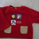 Disney Red plush Winnie the Pooh Tigger Eyore LS Top SZ 3-6 mos