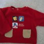 Disney Red plush Winnie the Pooh Tigger Eyore LS Top SZ 3-6 mos