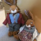 Lot of 2 Russ Brand Collectible Bunny Rabbits Chelsey & Carlton