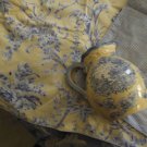 Yellow & Blue Toile Blue Delft Transferware Ceramic Water Pitcher 8 ½” Tall