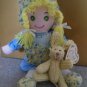 2 Item Lot Soft bodied Atico Intl. doll & Jointed Bunny Chenille Collection 1999