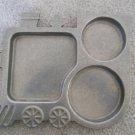 Collectible Vintage 1975 York Metalcrafters heavy Pewter Train divided tray