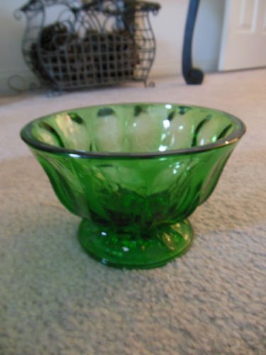 Christmas Green Glass Compote Serving Bowl