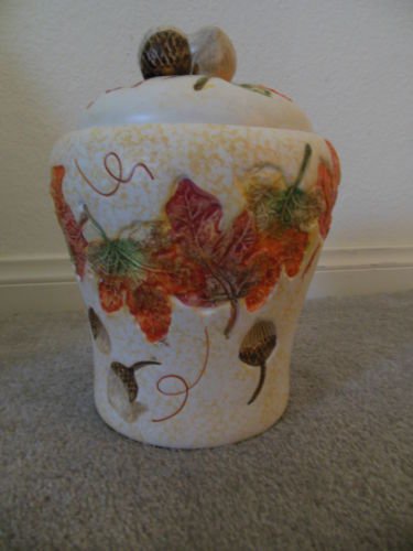 FALL AUTUMN THEMED COOKIE JAR  BY CKA
