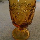 Vintage L E Smith Collectible Amber Moon & Stars Glass Goblet