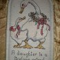 FINISHED AND COMPLETED COUNTED CROSS STITCH GOOSE AND DAUGHTER