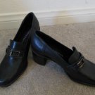 HILLARD AND HANSON WOMENS NAVY LEATHER, CAREER SHOE, ANGIE, MADE IN BRAZIL