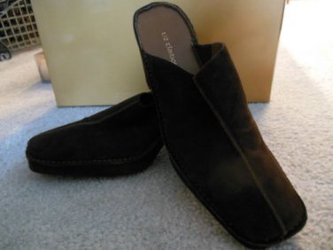 LIZ CLAIBORNE Brown LEATHER  CLOGS MULES  HARBOUR SIZE 8 &Acirc;&frac12; M