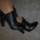 WOMENS GB/GIANNI BINI BLACK PATENT LEATHER OXFORD HEELS  size 5.5M