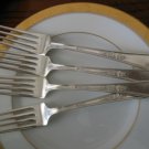 LA TOURAINE Pattern 1920 Anchor Rogers International Silver 4 Forks