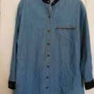 Maternity Smock by Honors blue denim black corduroy collar SZ large