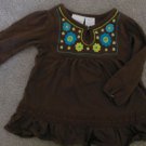 Embroidered dress by Miniwear Brand Brown long sleeved  SZ 18 mos