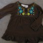 Embroidered dress by Miniwear Brand Brown long sleeved  SZ 18 mos