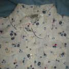 3T RUFFLED,  Short Sleeved FLOWERED White BLOUSE