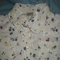 3T RUFFLED,  Short Sleeved FLOWERED White BLOUSE
