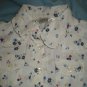 3T RUFFLED,  Short Sleeved FLOWERED White BLOUSE