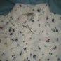 3T RUFFLED,  Short Sleeved FLOWERED White BLOUSE