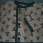 LIGHTWEIGHT JACKET, HANDMADE 3 MONTH TEDDY BEAR PATTERN REVERSABLE