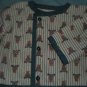 LIGHTWEIGHT JACKET, HANDMADE 3 MONTH TEDDY BEAR PATTERN REVERSABLE