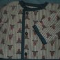 LIGHTWEIGHT JACKET, HANDMADE 3 MONTH TEDDY BEAR PATTERN REVERSABLE