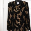 R & M RICHARDS PETITE SIZE 12 BLACK JACKET WITH METALLIC EMBELLISHMENTS