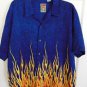 PINEAPPLE CONNECTION Circuits & Flames Hawaiian Aloha Camp Sport Shirt Large