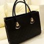 British Style Solid Color and Checked Design Women's Tote Bag