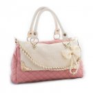 Casual PU Leather and Bow Faux Pearls Design Women's Tote