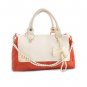 Casual PU Leather and Bow Faux Pearls Design Women's Tote