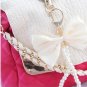 Casual PU Leather and Bow Faux Pearls Design Women's Tote
