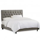 Skyline Furniture King Tufted Bed in Linen Grey