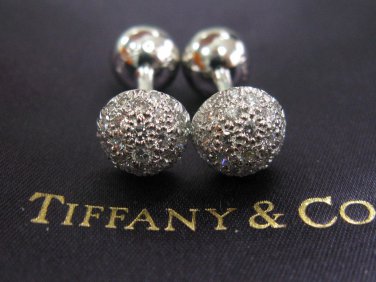 TIFFANY AND CO. CUFF LINKS ~ PLATINUM  AND DIAMONDS ~ 2.00CT ~ AVANTE GUARD ~ NEW IN THE BOX !!