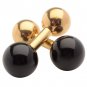 TIFFANY  AND CO.  CUFF LINKS ~14 K YELLOW GOLD AND ONYX BARBELL  STYLE ~ RARE ~