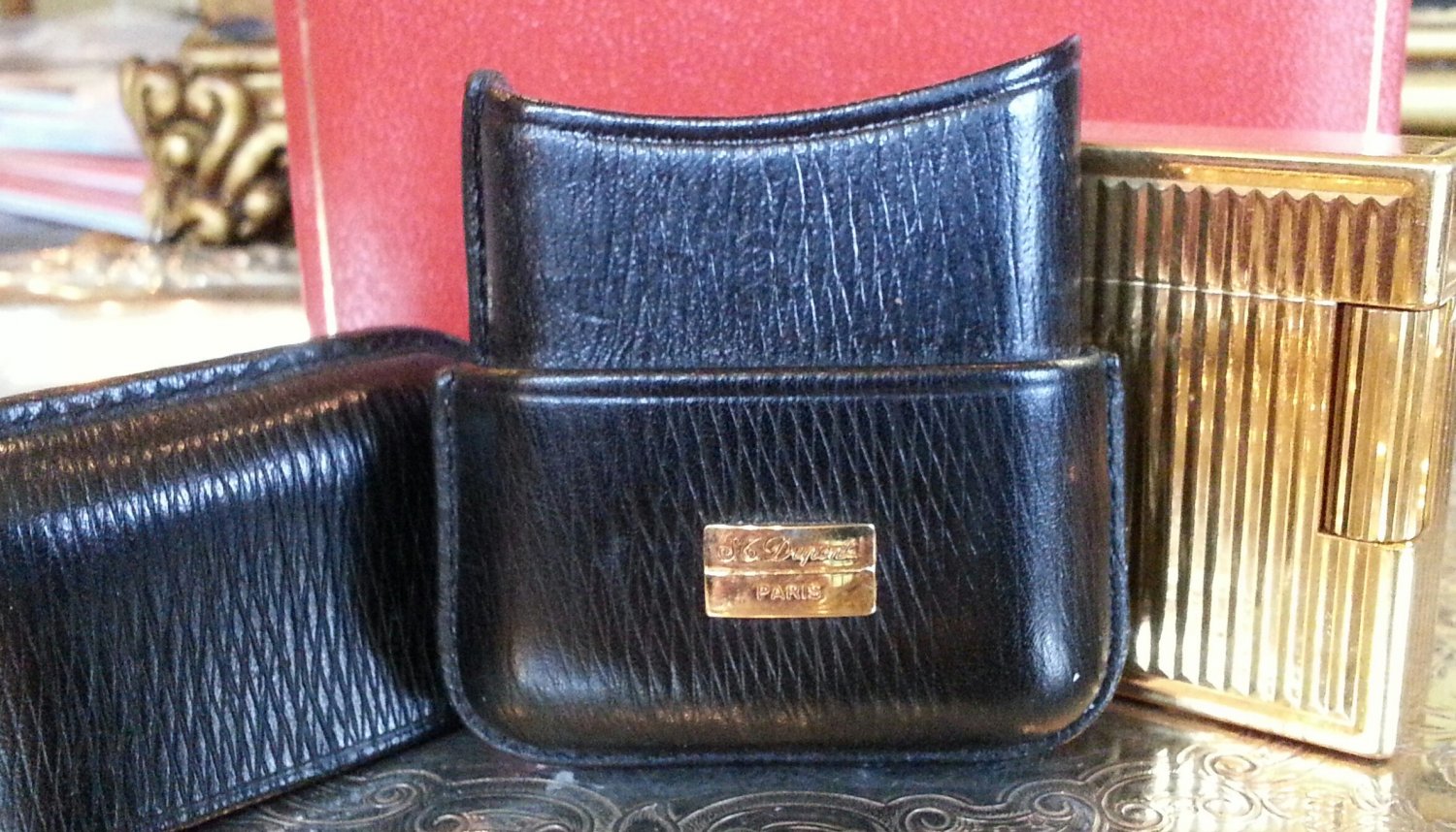 S. T. DUPONT LIGHTER LEATHER CASE NEW HALLMARKED BEAUTIFUL