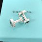 TIFFANY AND CO. ~ PALOMA PICASSO ~ CUFF LINKS ~ CARBON FIBER IN SILVER ~ SOPHISTICATED ~ MODERN !!